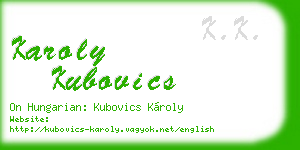 karoly kubovics business card